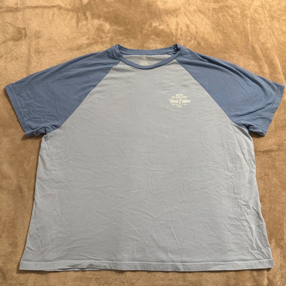 Disney Epcot Food & Wine Festival 2021 Mickey Mouse Raglan Shirt Blue 3XL